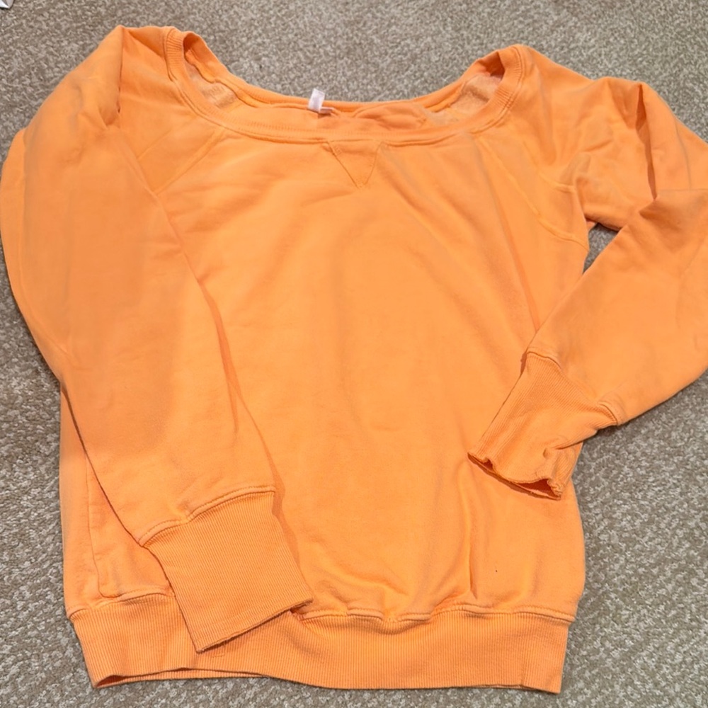 Joie Off-the-Shoulder Sweatshirt in Orange